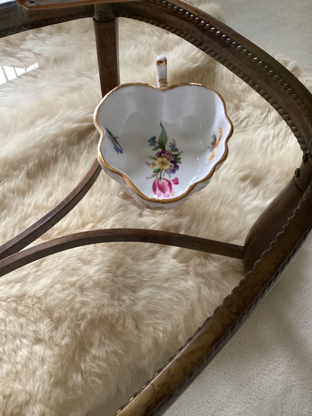 Pretty Handpainted Scalloped Edge Nut/Trinket Dish. Versatile.